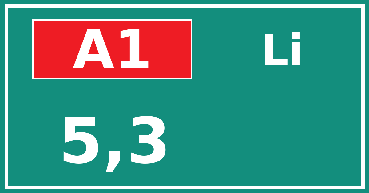 Hectometerbord A1 5,3 zijde Li