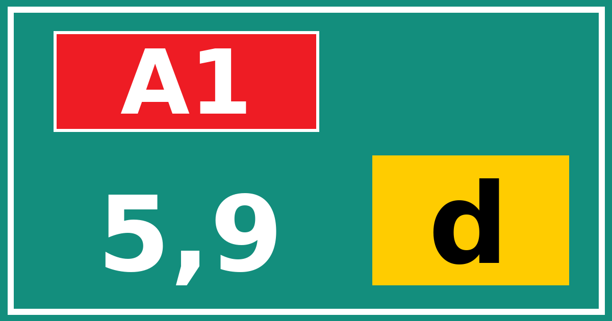 Hectometerbord A1 5,9 letter d