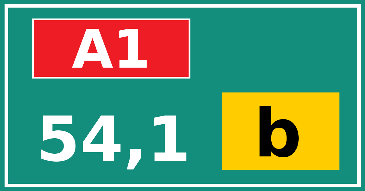 Hectometerbord A1 54,1 letter b
