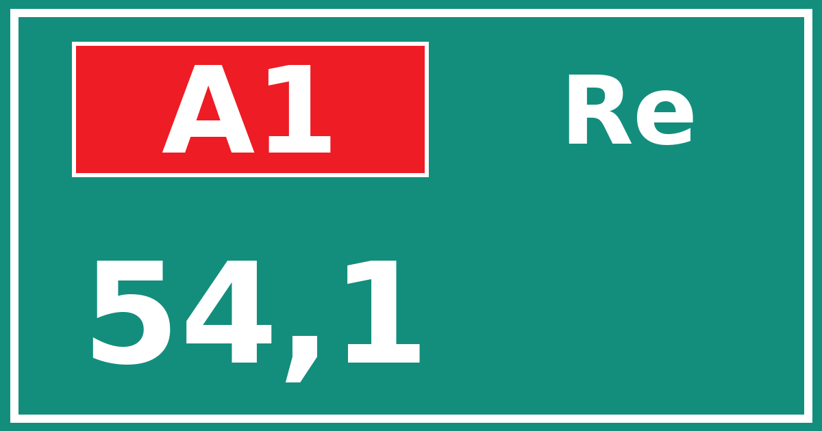 Hectometerbord A1 54,1 zijde Re