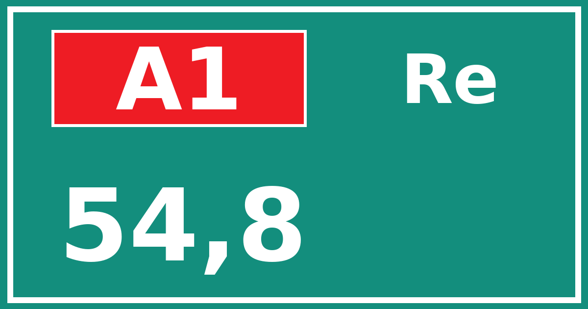 Hectometerbord A1 54,8 zijde Re