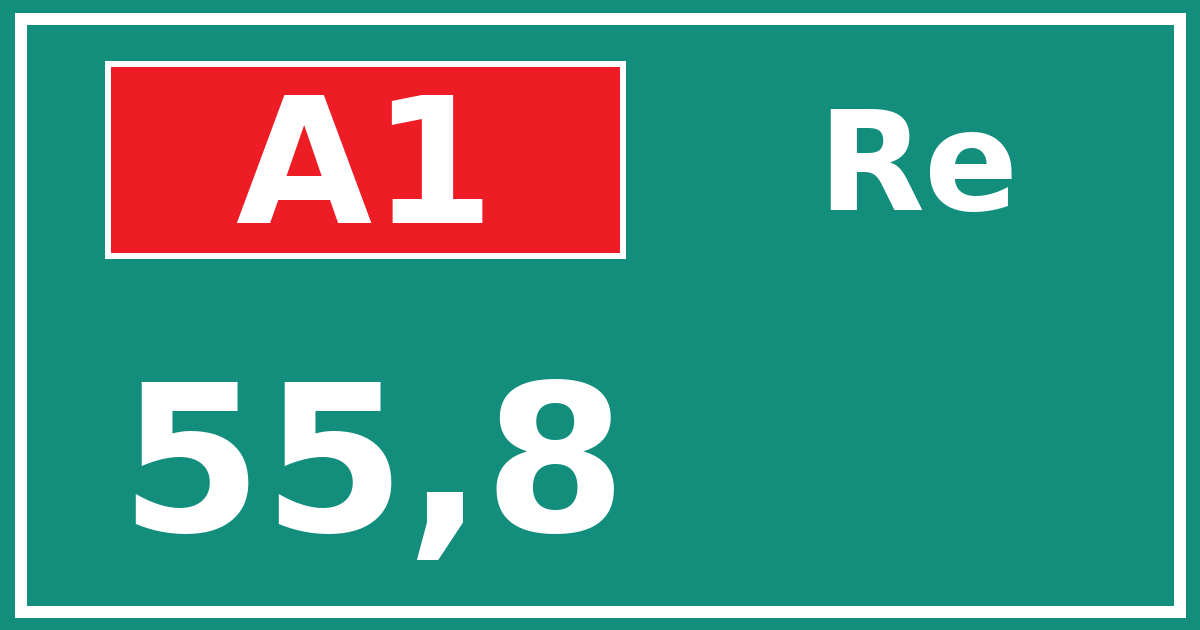 Hectometerbord A1 55,8 zijde Re