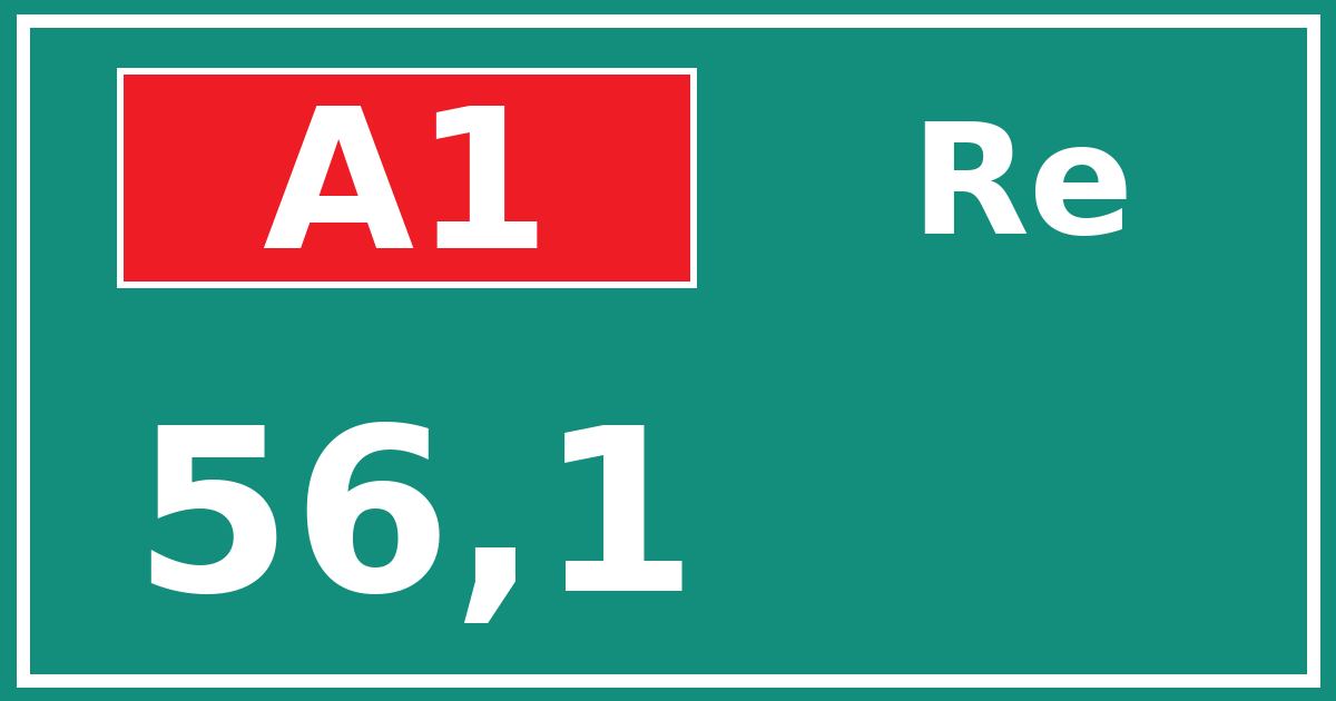Hectometerbord A1 56,1 zijde Re