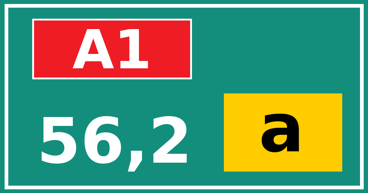 Hectometerbord A1 56,2 letter a