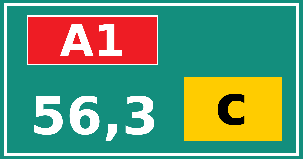 Hectometerbord A1 56,3 letter c