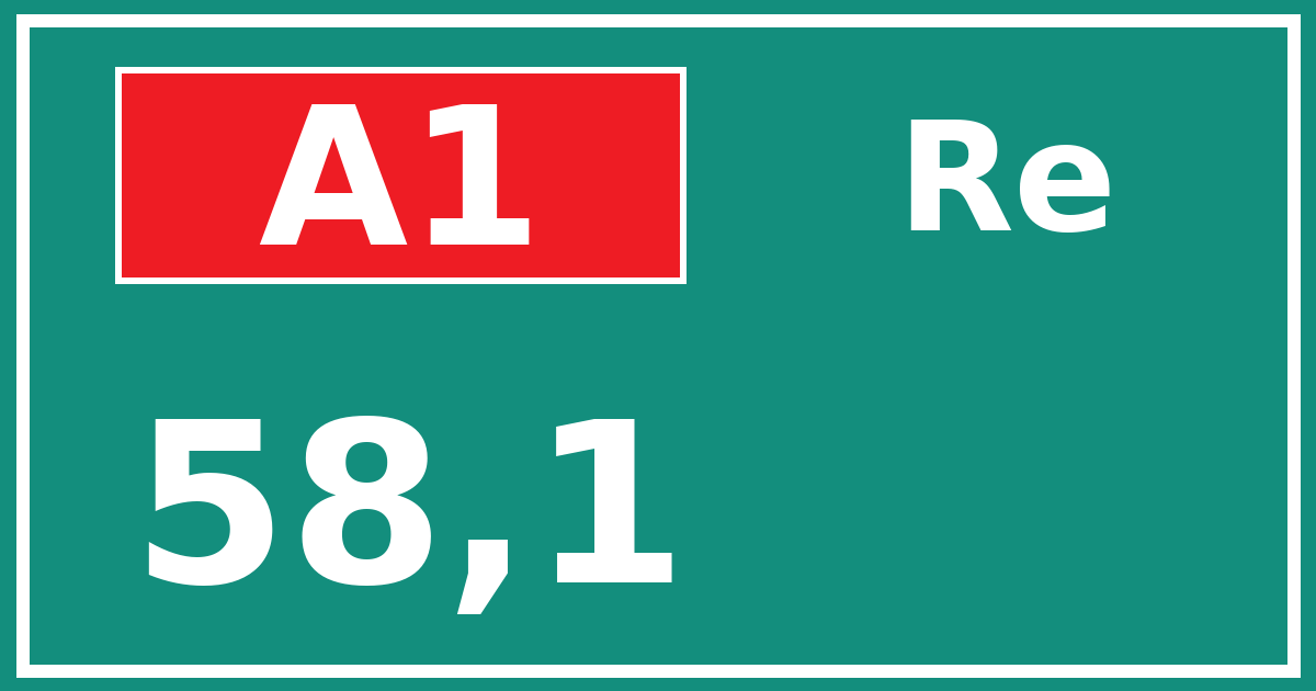 Hectometerbord A1 58,1 zijde Re