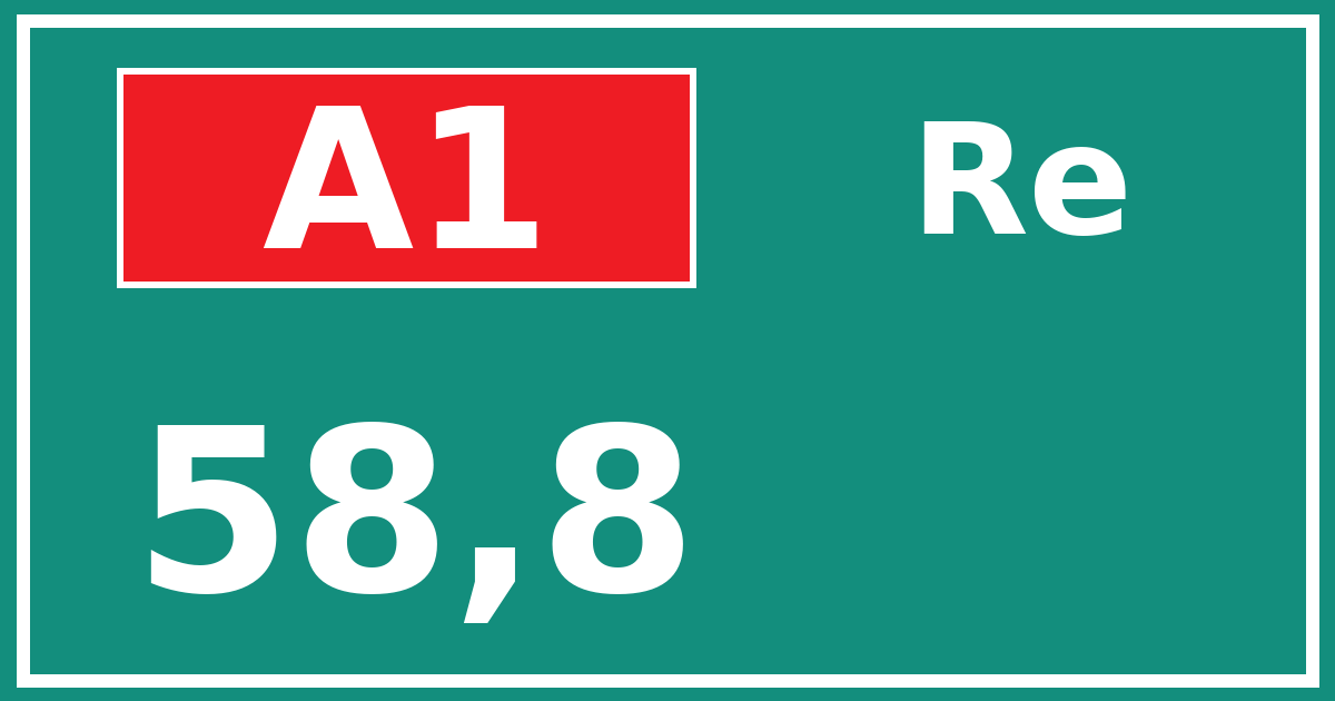 Hectometerbord A1 58,8 zijde Re