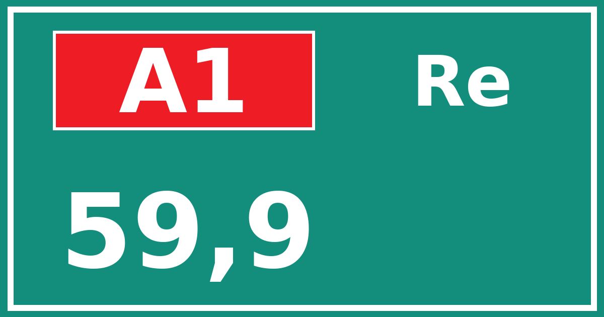 Hectometerbord A1 59,9 zijde Re