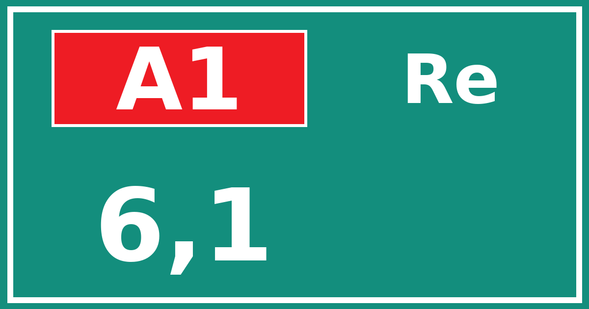 Hectometerbord A1 6,1 zijde Re