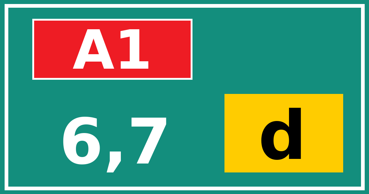 Hectometerbord A1 6,7 letter d