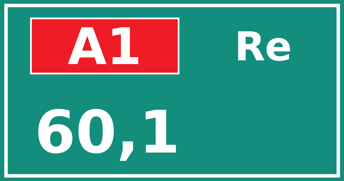 Hectometerbord A1 60,1 zijde Re