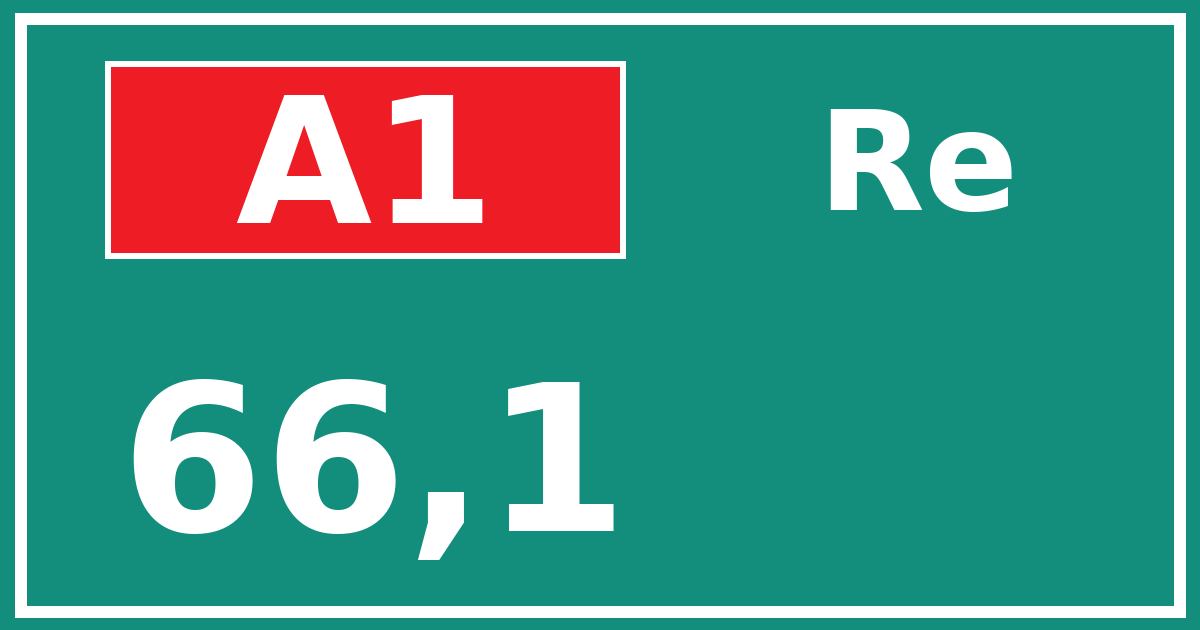 Hectometerbord A1 66,1 zijde Re