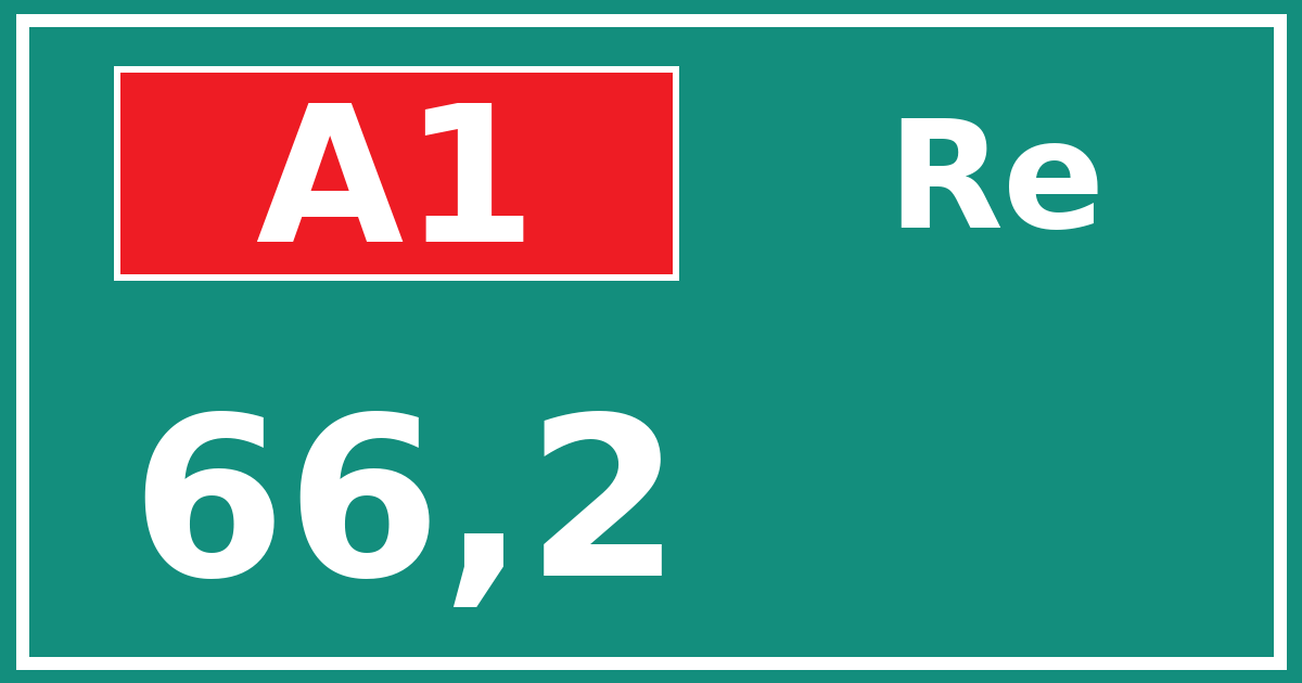 Hectometerbord A1 66,2 zijde Re