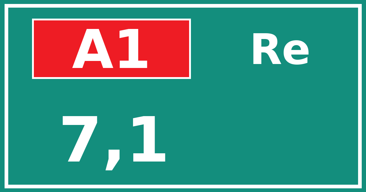 Hectometerbord A1 7,1 zijde Re