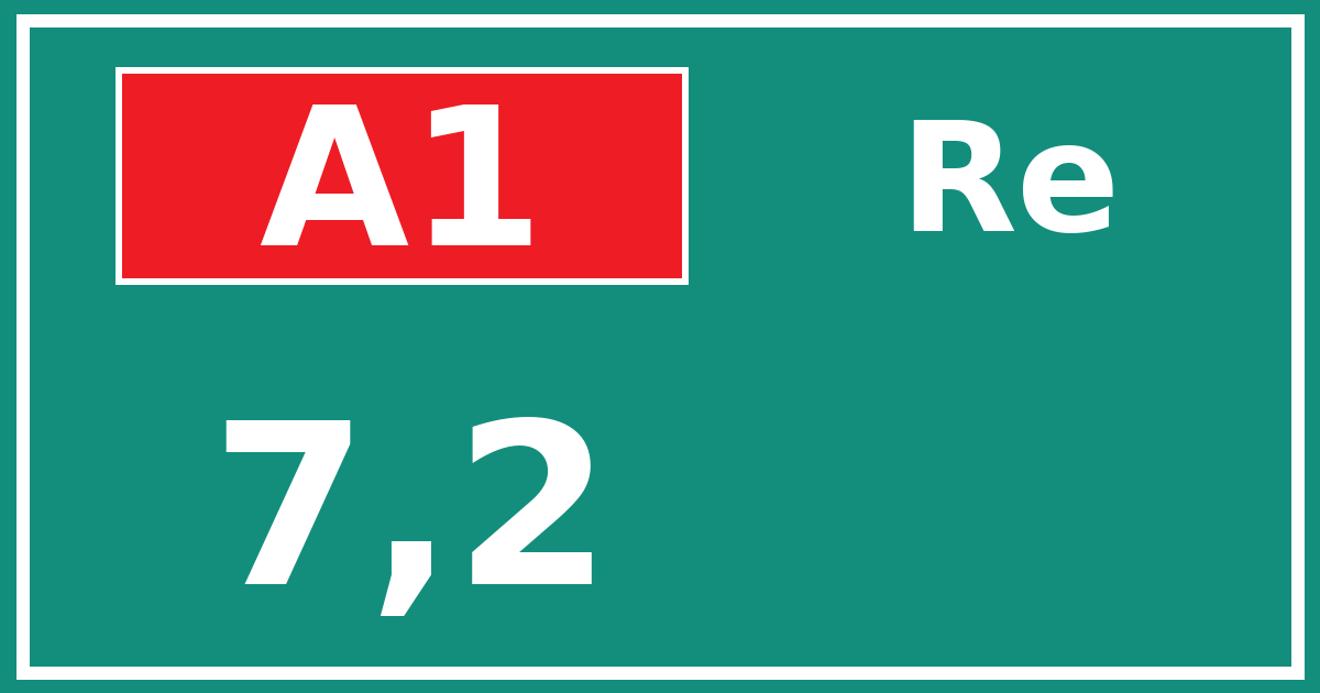 Hectometerbord A1 7,2 zijde Re