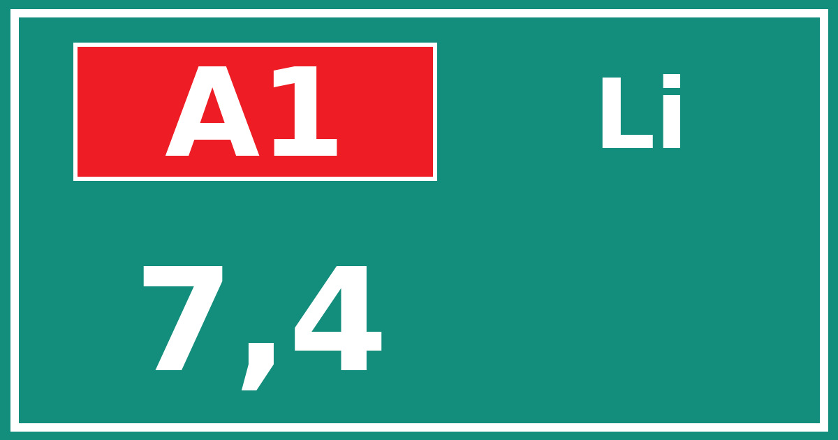 Hectometerbord A1 7,4 zijde Li