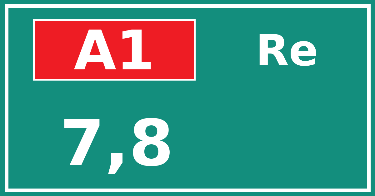 Hectometerbord A1 7,8 zijde Re