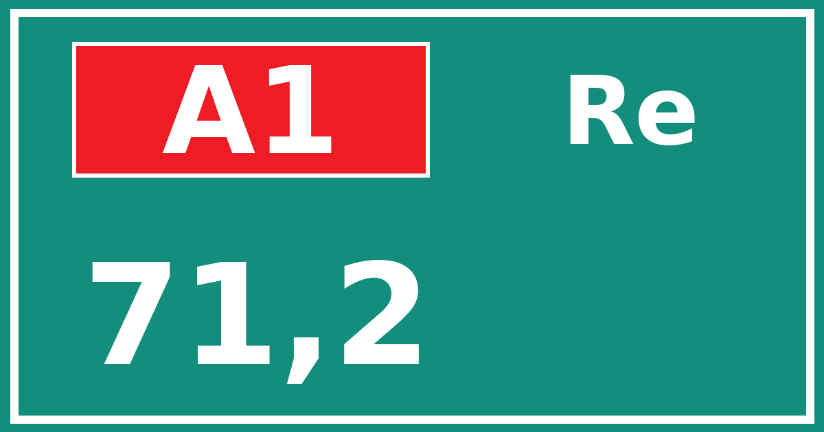 Hectometerbord A1 71,2 zijde Re