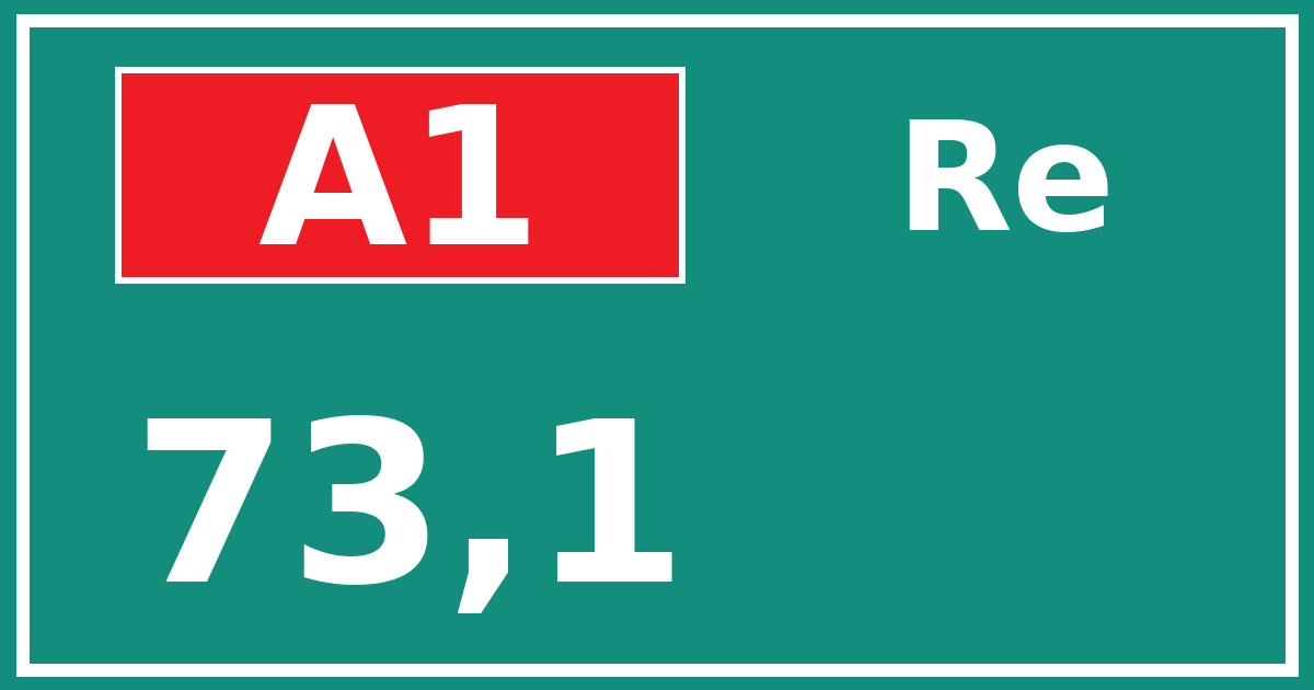 Hectometerbord A1 73,1 zijde Re