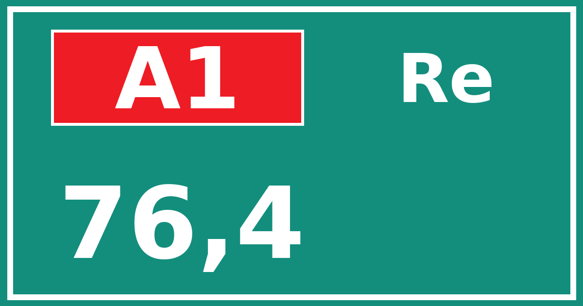 Hectometerbord A1 76,4 zijde Re