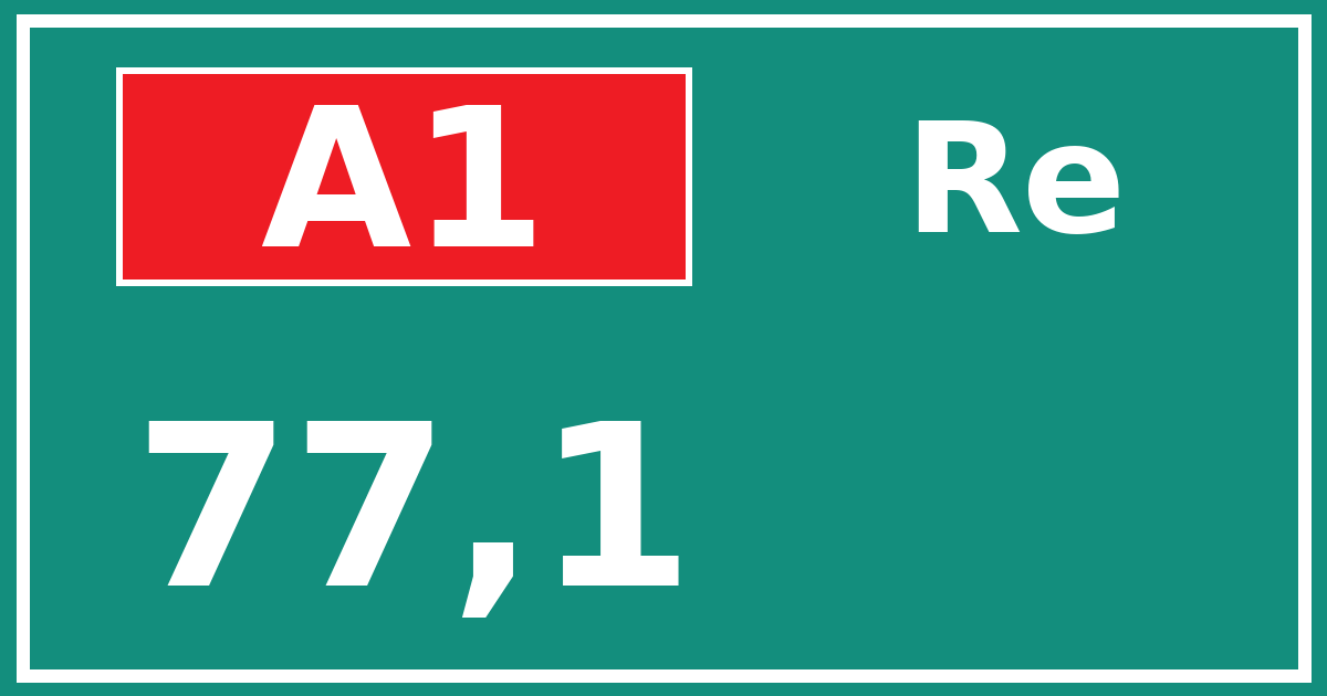 Hectometerbord A1 77,1 zijde Re