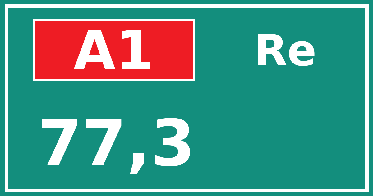 Hectometerbord A1 77,3 zijde Re