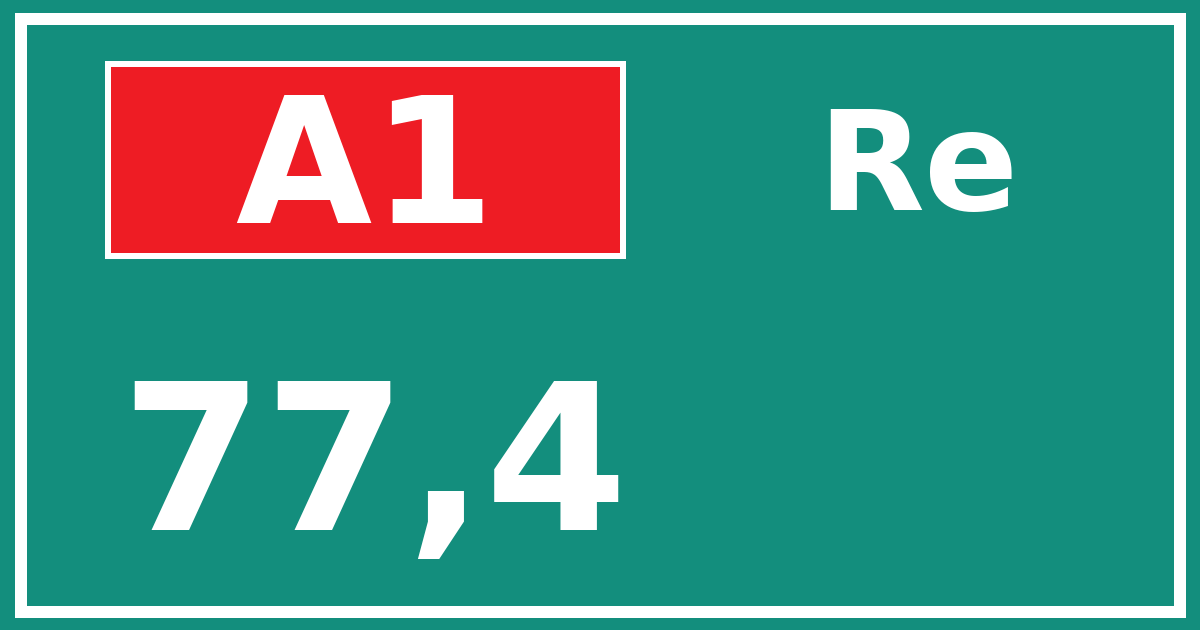 Hectometerbord A1 77,4 zijde Re