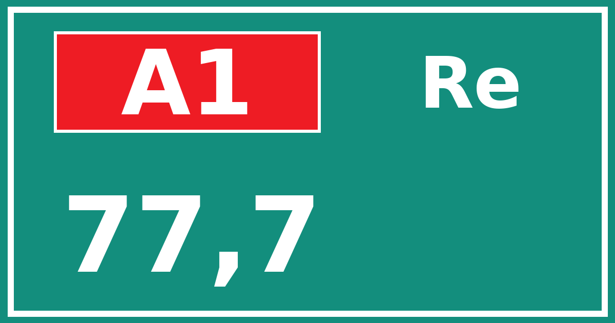 Hectometerbord A1 77,7 zijde Re