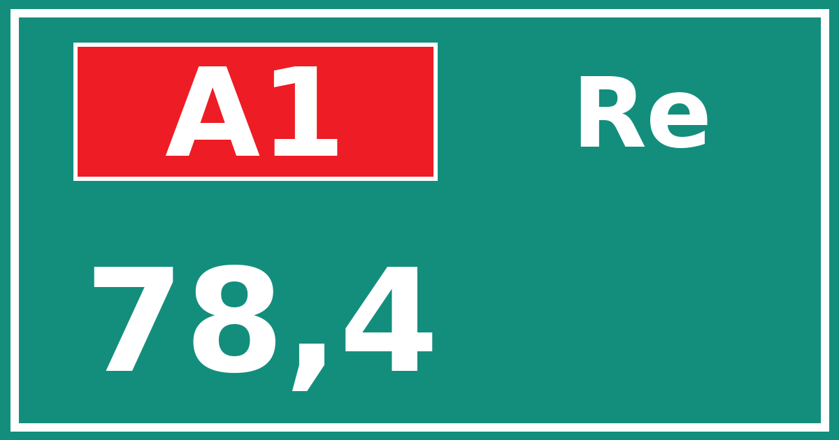 Hectometerbord A1 78,4 zijde Re