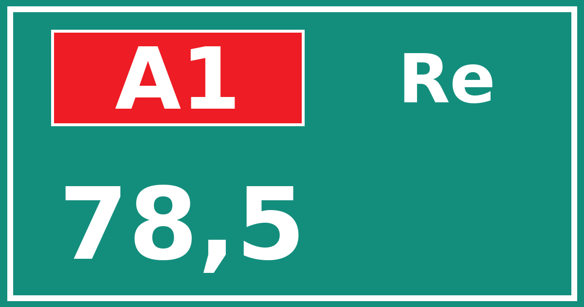 Hectometerbord A1 78,5 zijde Re