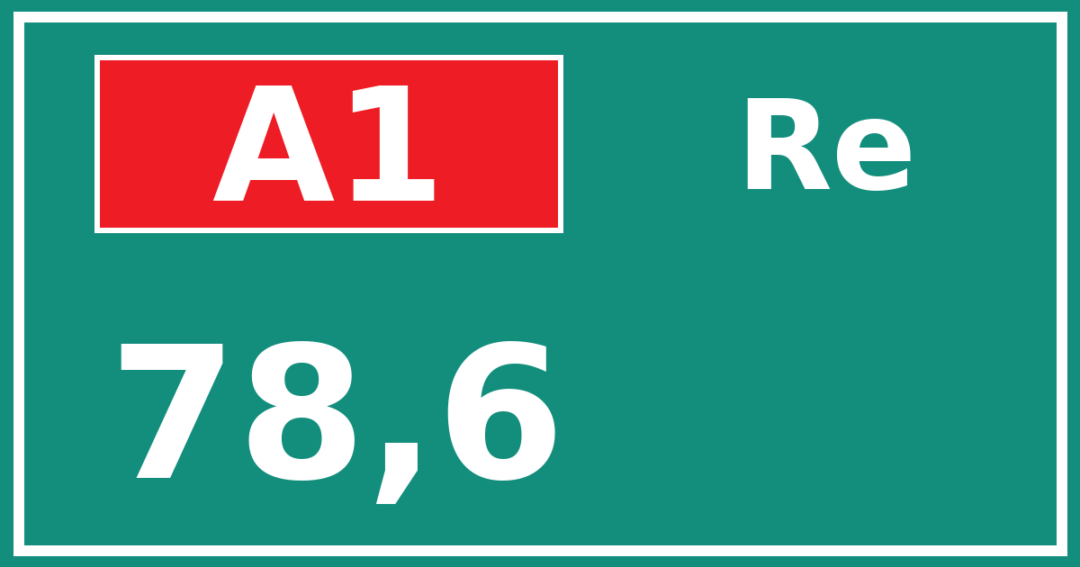 Hectometerbord A1 78,6 zijde Re