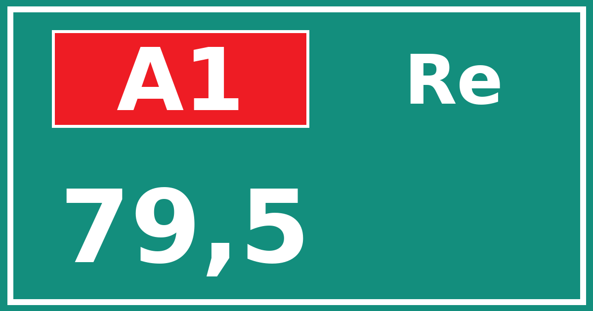 Hectometerbord A1 79,5 zijde Re