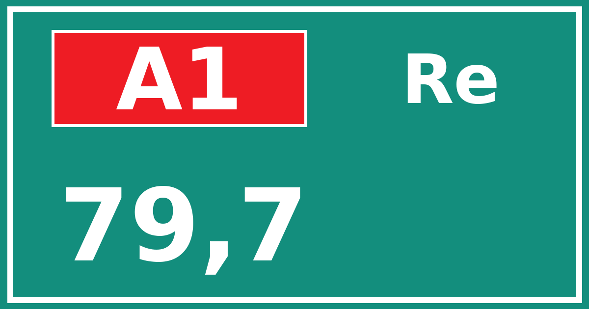 Hectometerbord A1 79,7 zijde Re