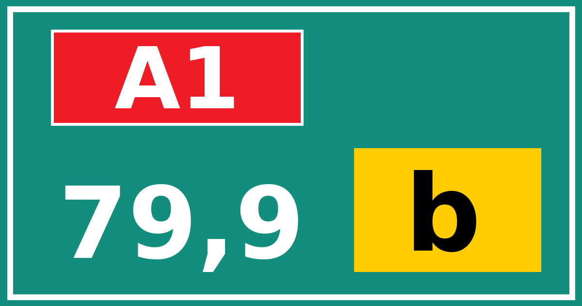 Hectometerbord A1 79,9 letter b