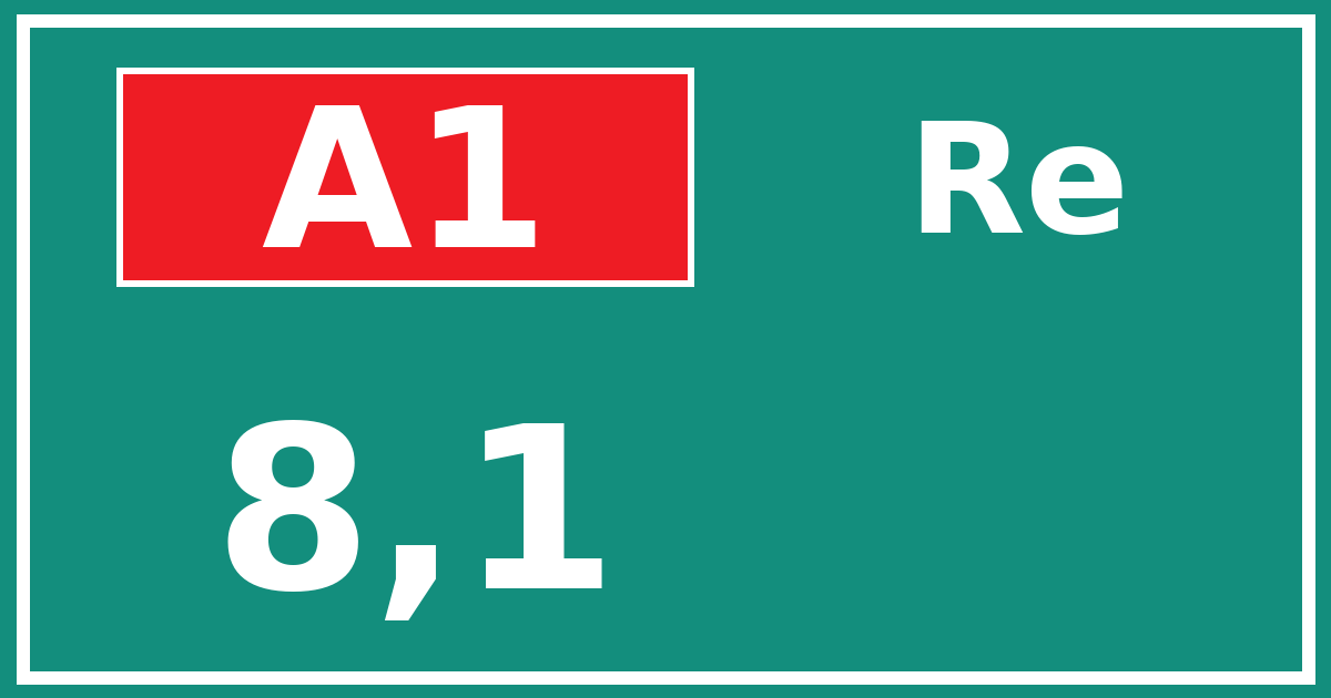 Hectometerbord A1 8,1 zijde Re