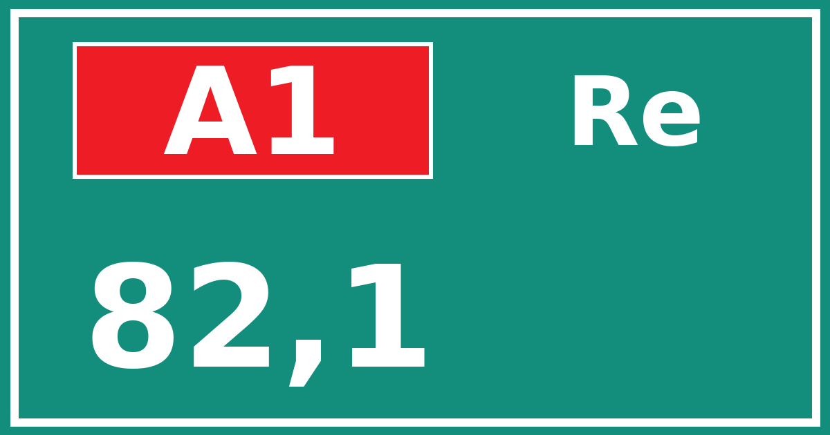 Hectometerbord A1 82,1 zijde Re