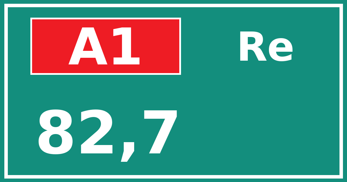 Hectometerbord A1 82,7 zijde Re