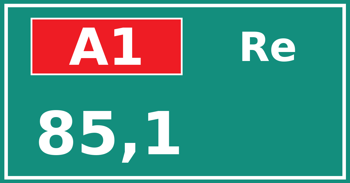 Hectometerbord A1 85,1 zijde Re