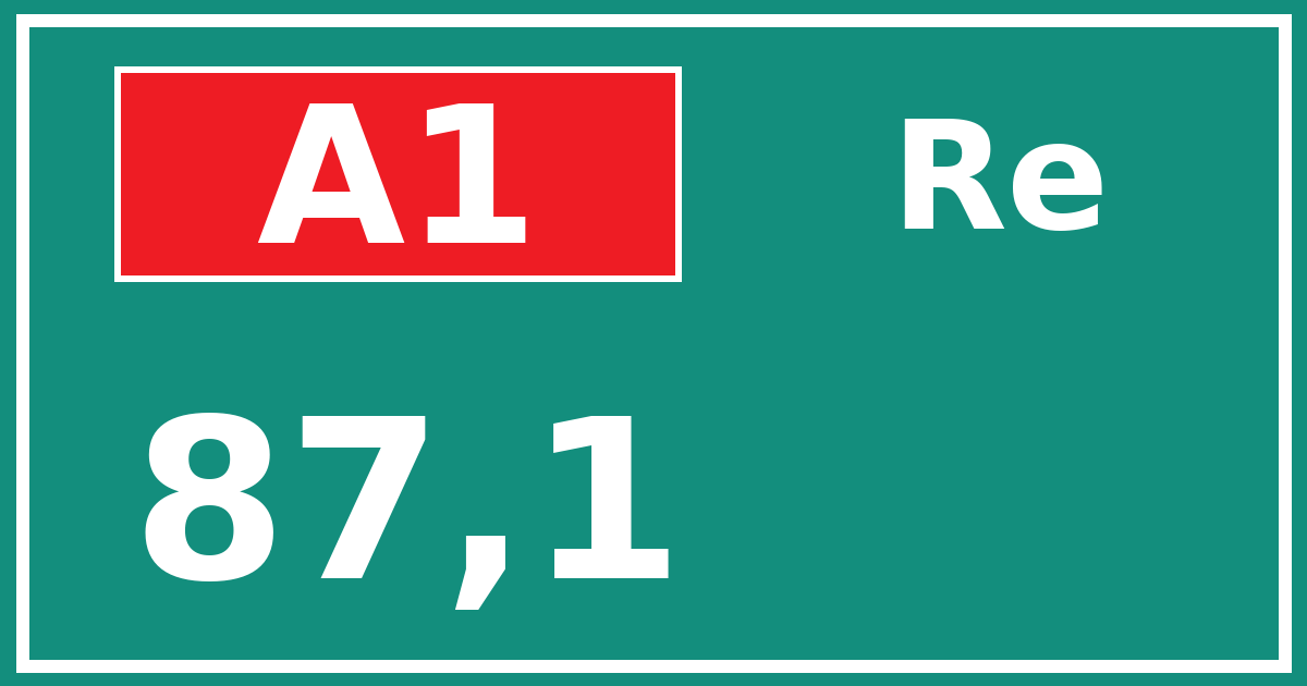 Hectometerbord A1 87,1 zijde Re