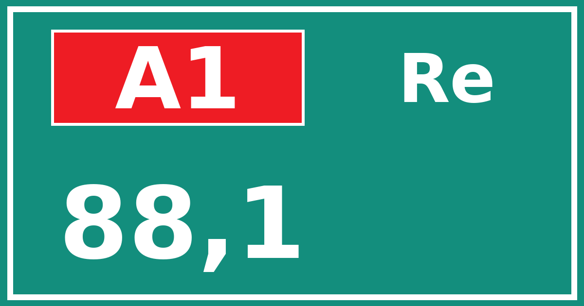 Hectometerbord A1 88,1 zijde Re