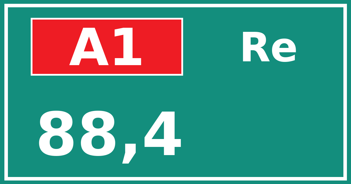 Hectometerbord A1 88,4 zijde Re