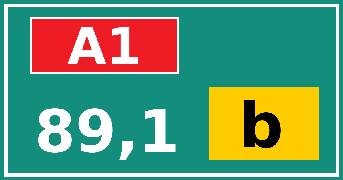 Hectometerbord A1 89,1 letter b