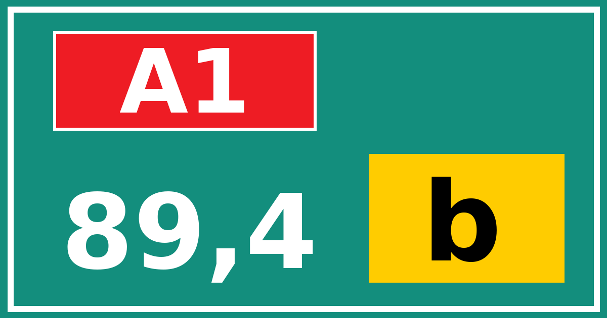 Hectometerbord A1 89,4 letter b