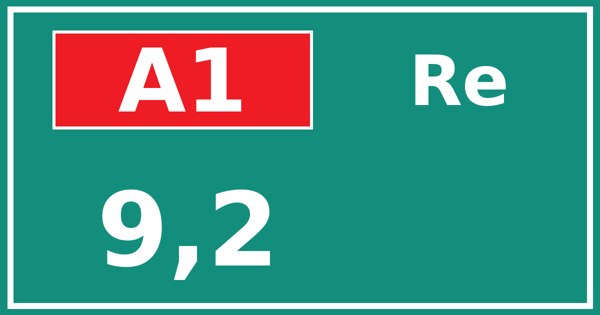 Hectometerbord A1 9,2 zijde Re