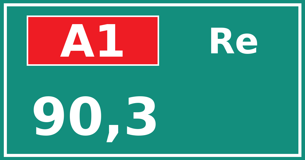 Hectometerbord A1 90,3 zijde Re