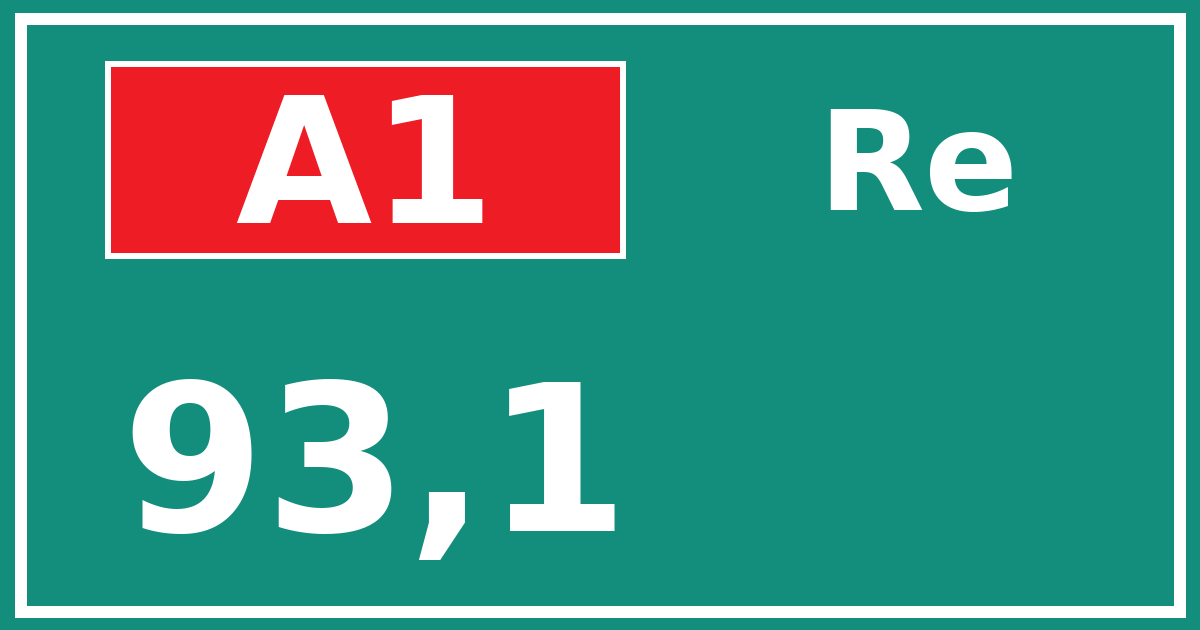 Hectometerbord A1 93,1 zijde Re