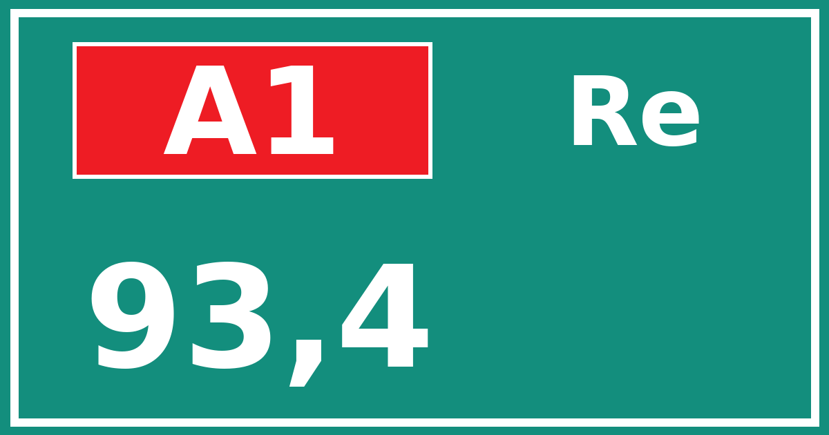 Hectometerbord A1 93,4 zijde Re