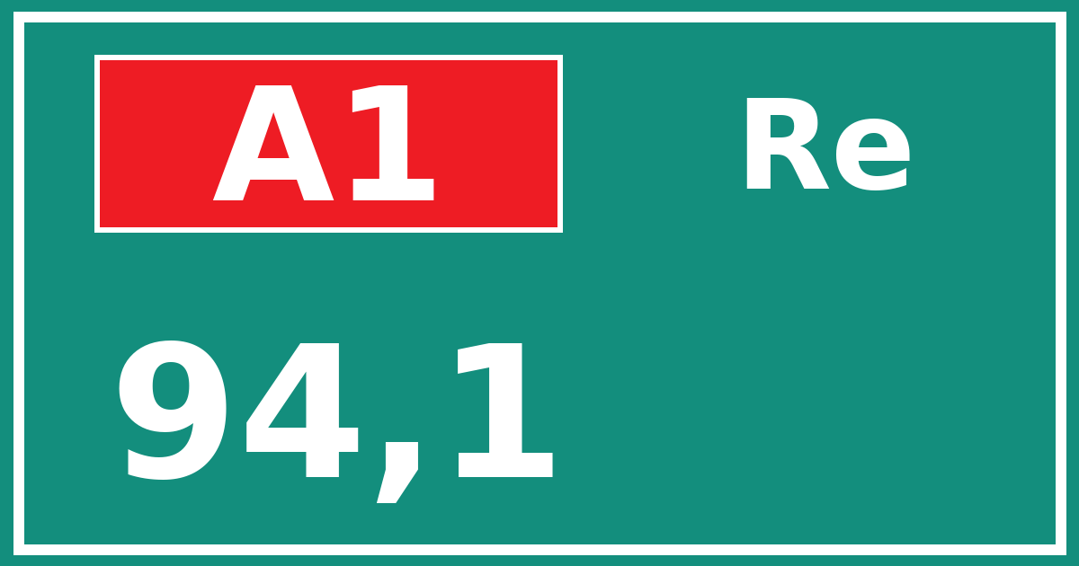 Hectometerbord A1 94,1 zijde Re