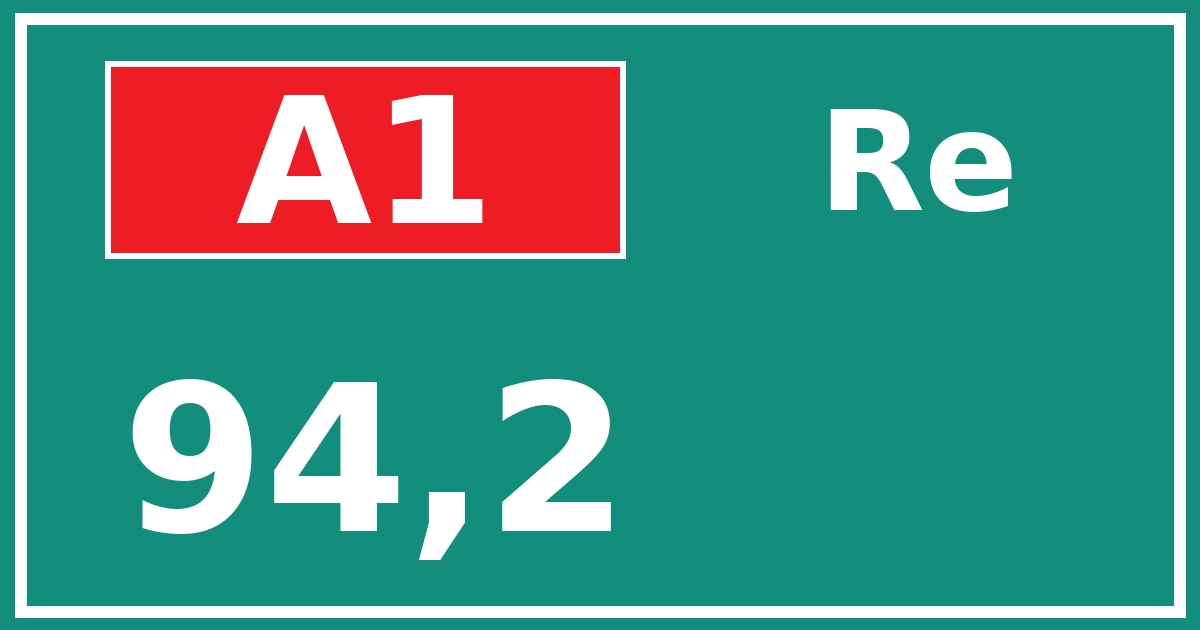 Hectometerbord A1 94,2 zijde Re