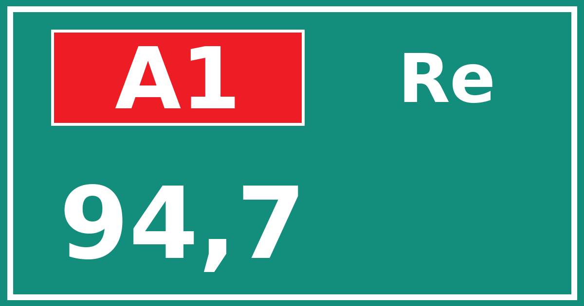 Hectometerbord A1 94,7 zijde Re